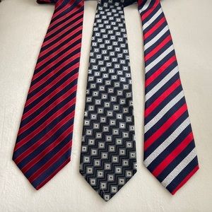 Ermenegildo Zegna silk ties red/blue/black/white/silver